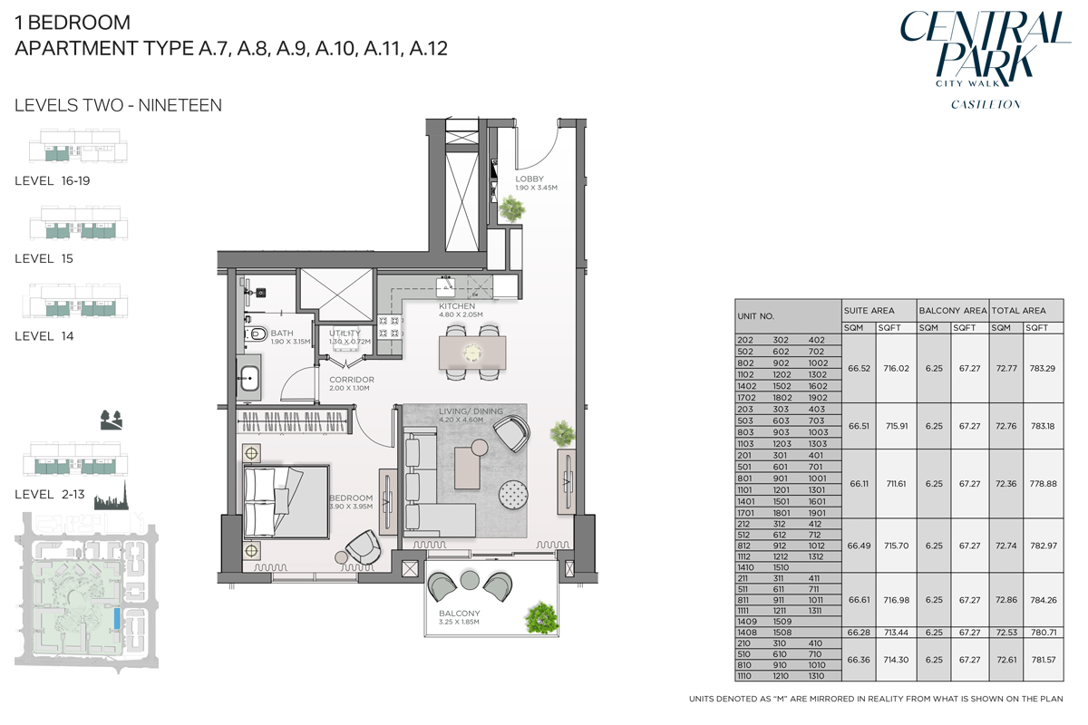 Apartment Type-A.7,A.8,A.9,A.10,A.11,A.12, Level 2-19