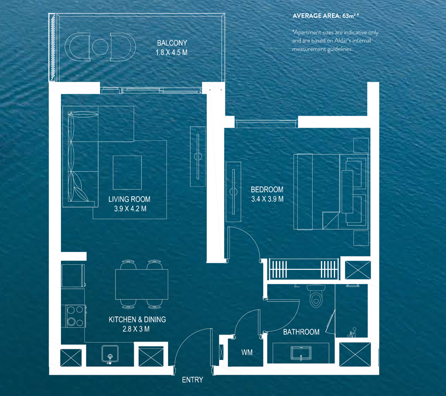Waters Edge Floor Plan Apartments Size Aldar Properties