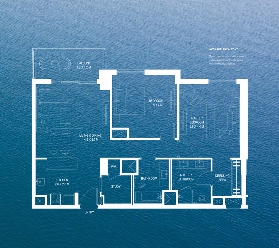 Waters Edge Floor Plan Apartments Size Aldar Properties