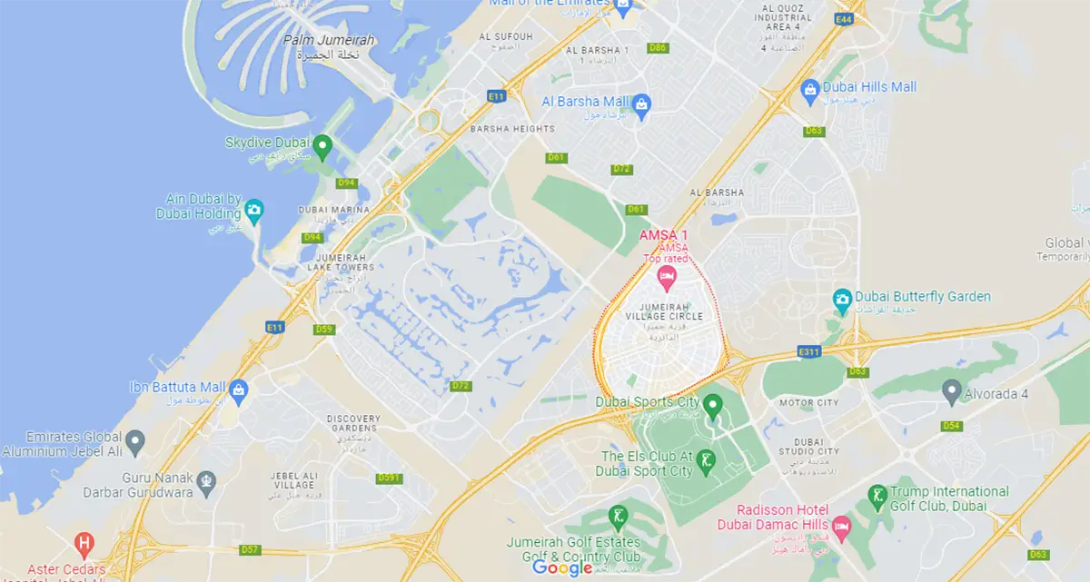 The Autograph X Location Map - JVC, Dubai