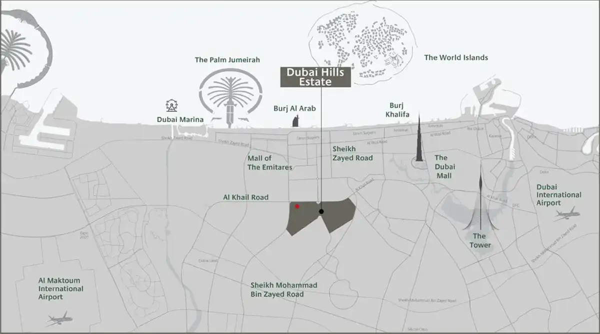 Emaar Parkside Views Location Map - Dubai Hills Estate