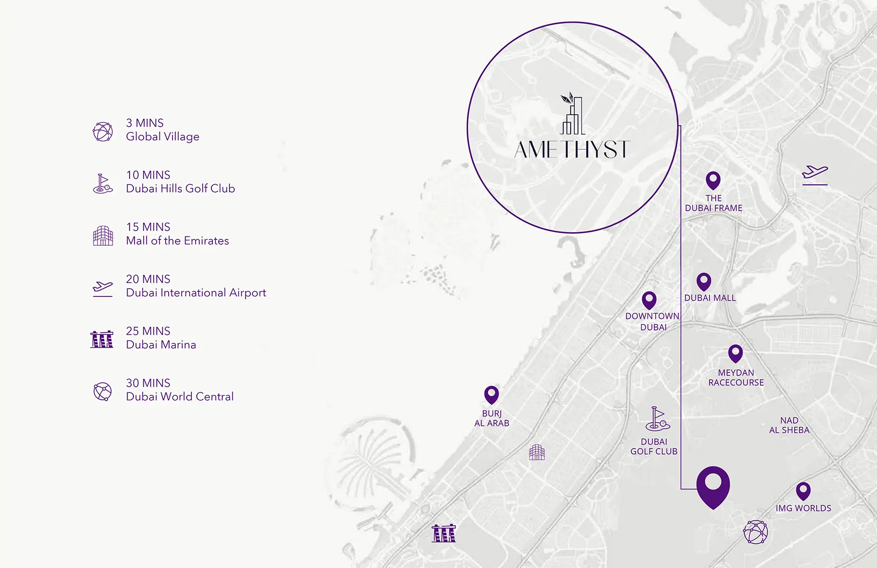 Amethyst Location Map at Majan, Dubai